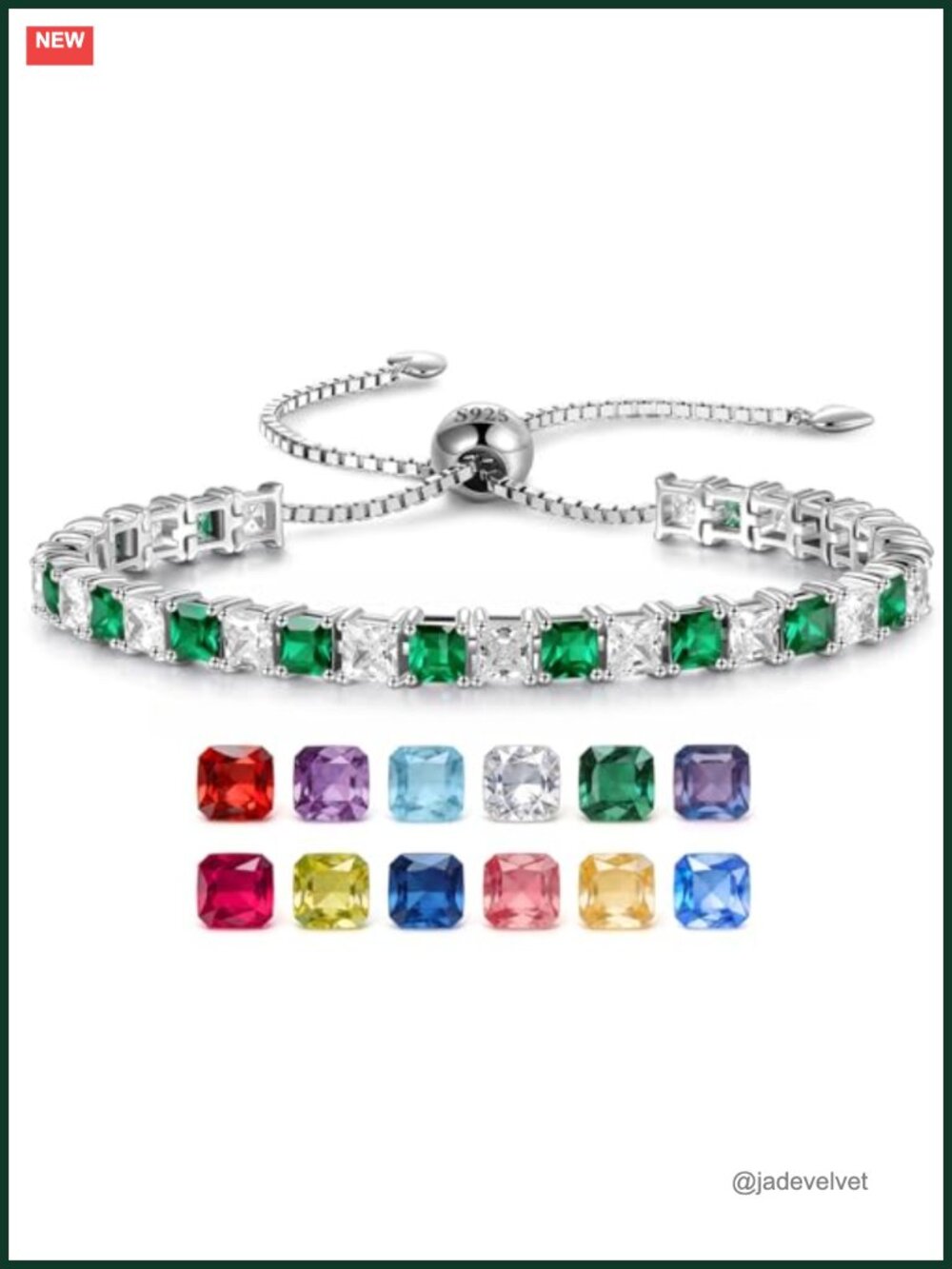 13.6CT Princess Cut Tennis Bracelet for Women 925 Sterling Silver Adjustable